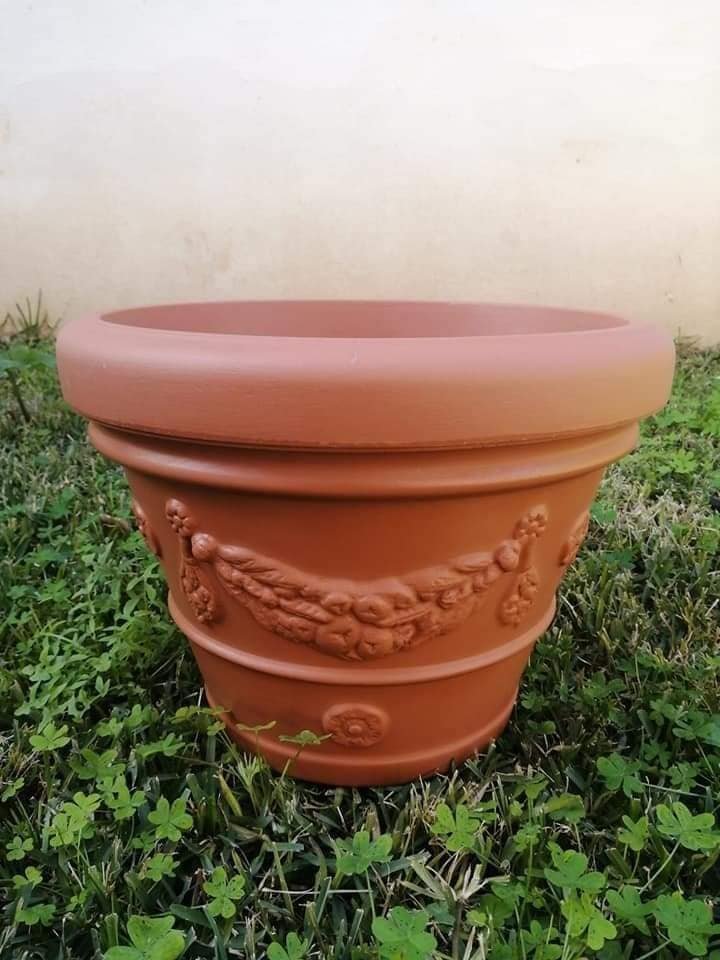 Vaso “Toscana” tondo color coccio 40 cm
